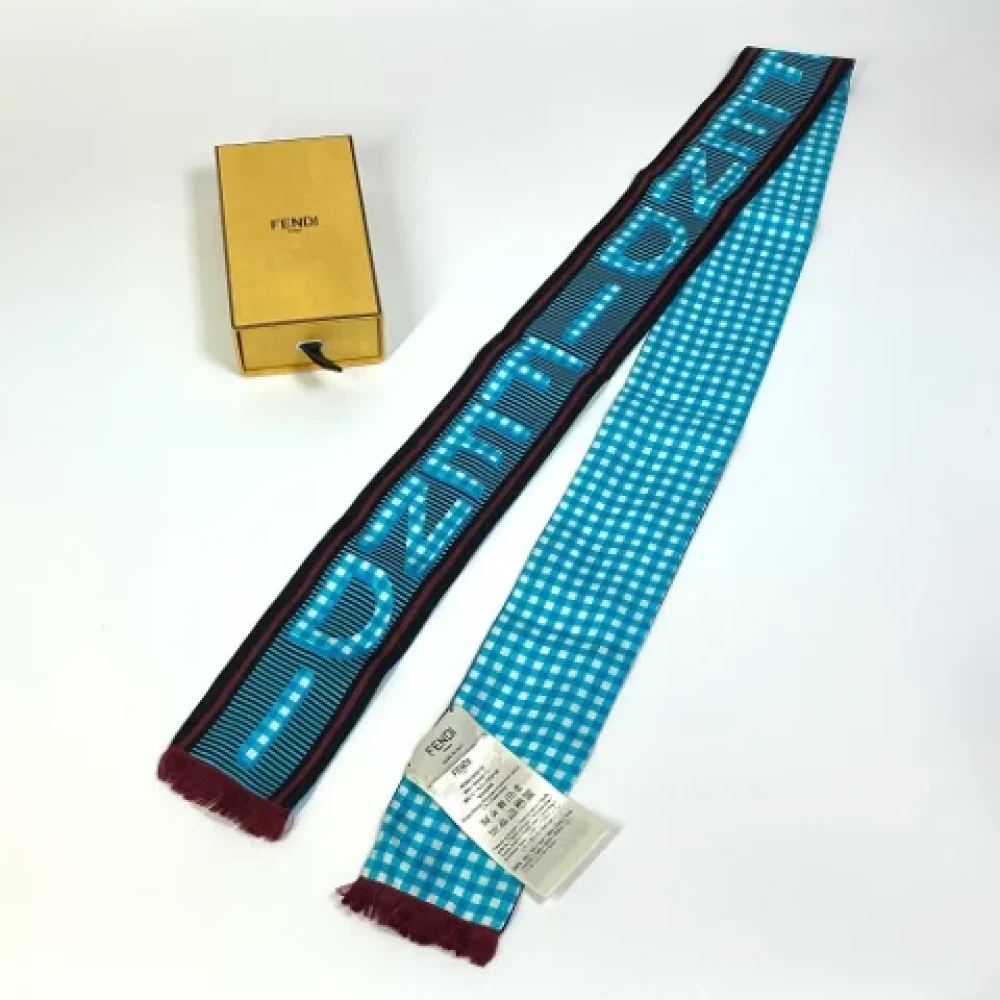 Fendi Vintage Pre-owned Fabric scarves Blue Dames