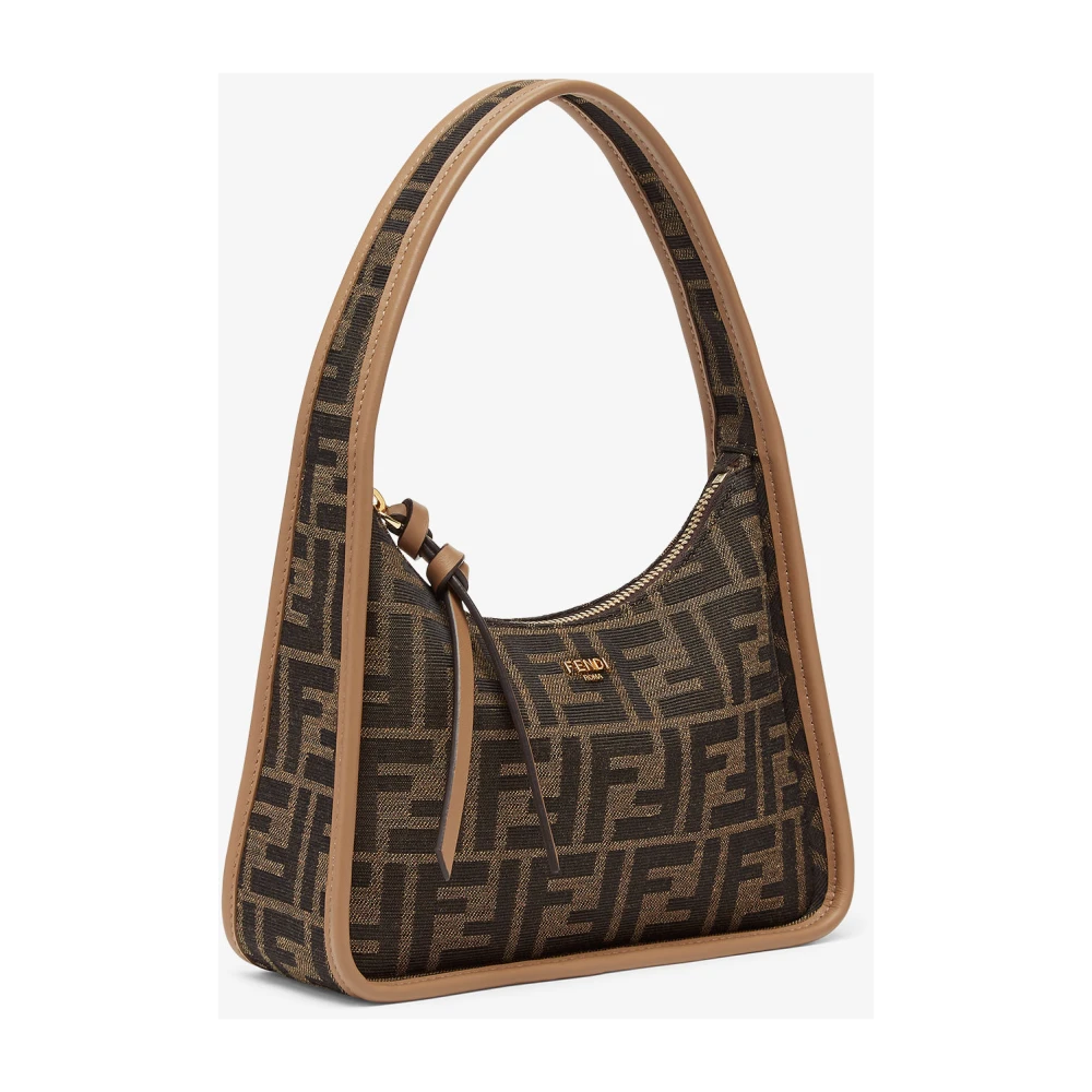 Fendi Bruine Leren Schoudertas Brown Dames