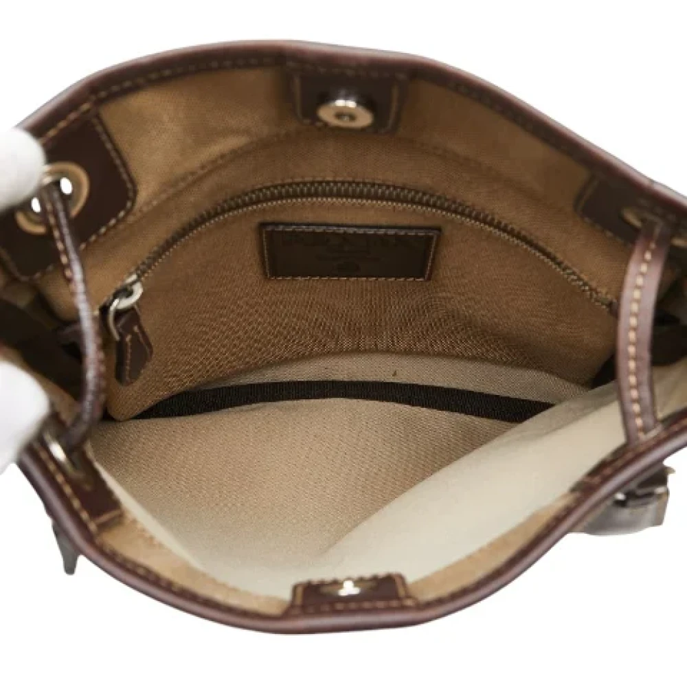 Prada Vintage Pre-owned Canvas crossbody-bags Beige Dames