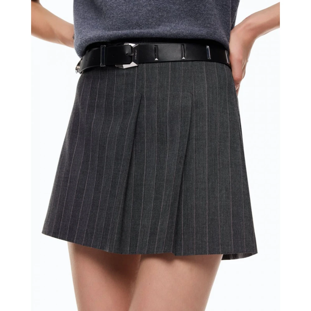 Pinko - Falda Corta Evasé - Skirts - Mujer - Gris - S