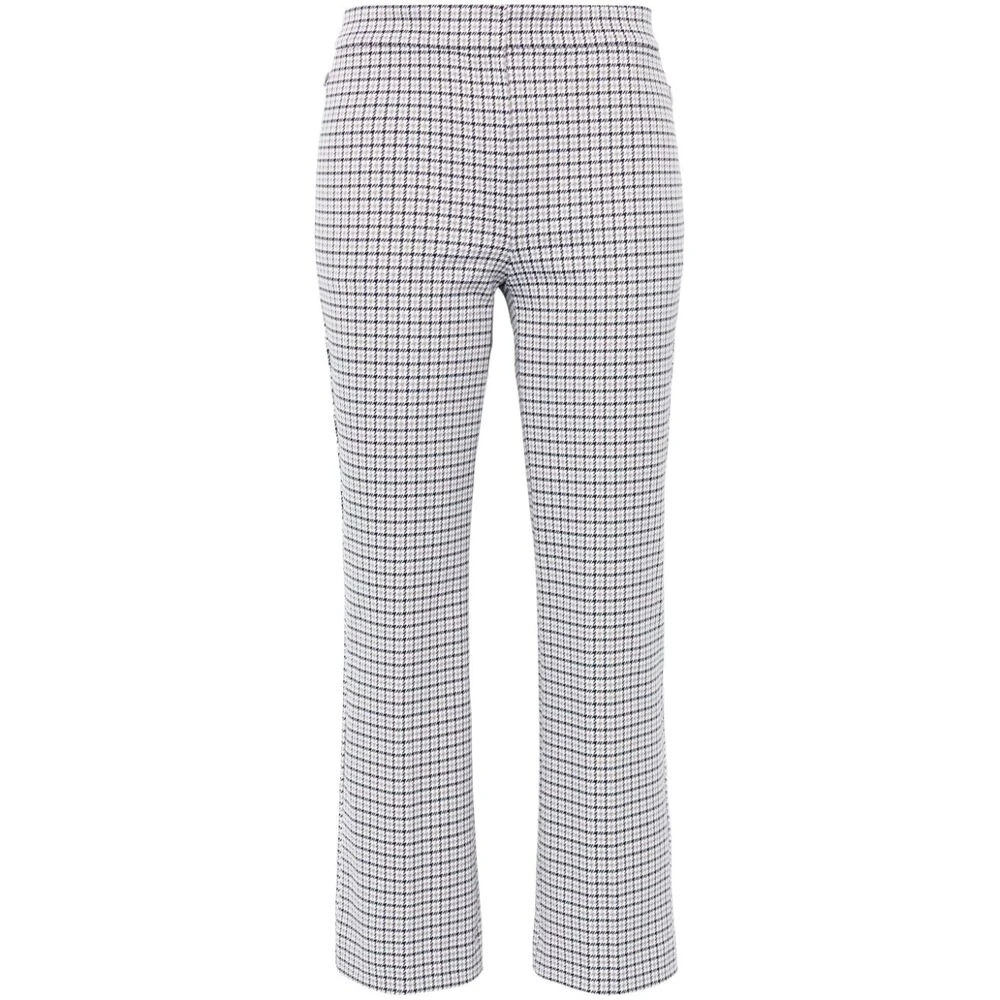 Theory Houndstooth Stretch Broek Gray Dames