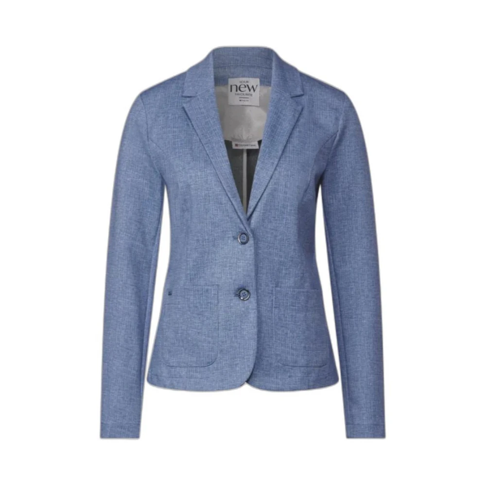 Street One Blauwe Blazer met Reverskraag Blue Dames