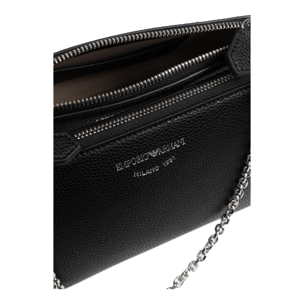Emporio Armani Schoudertas met bedrukt logo Black Dames