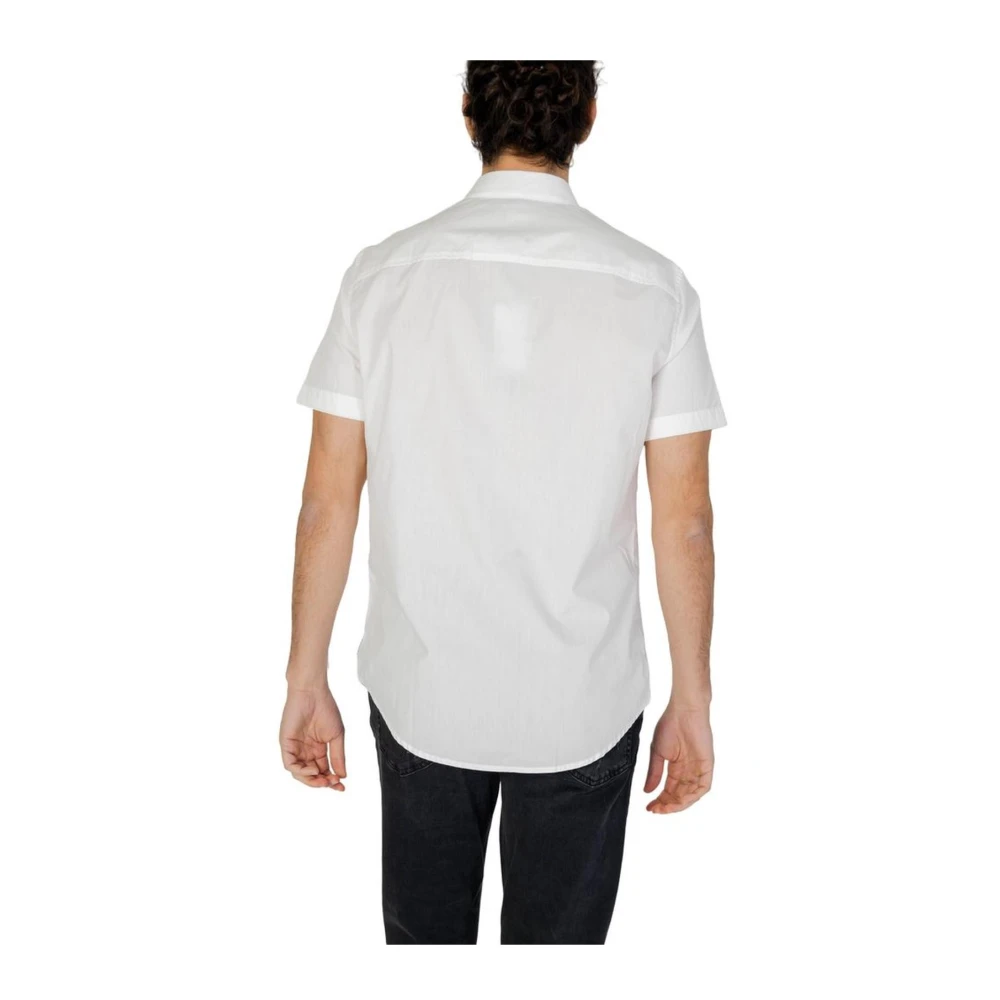 Armani Exchange Katoenen Korte Mouw Shirt Heren Collectie White Heren