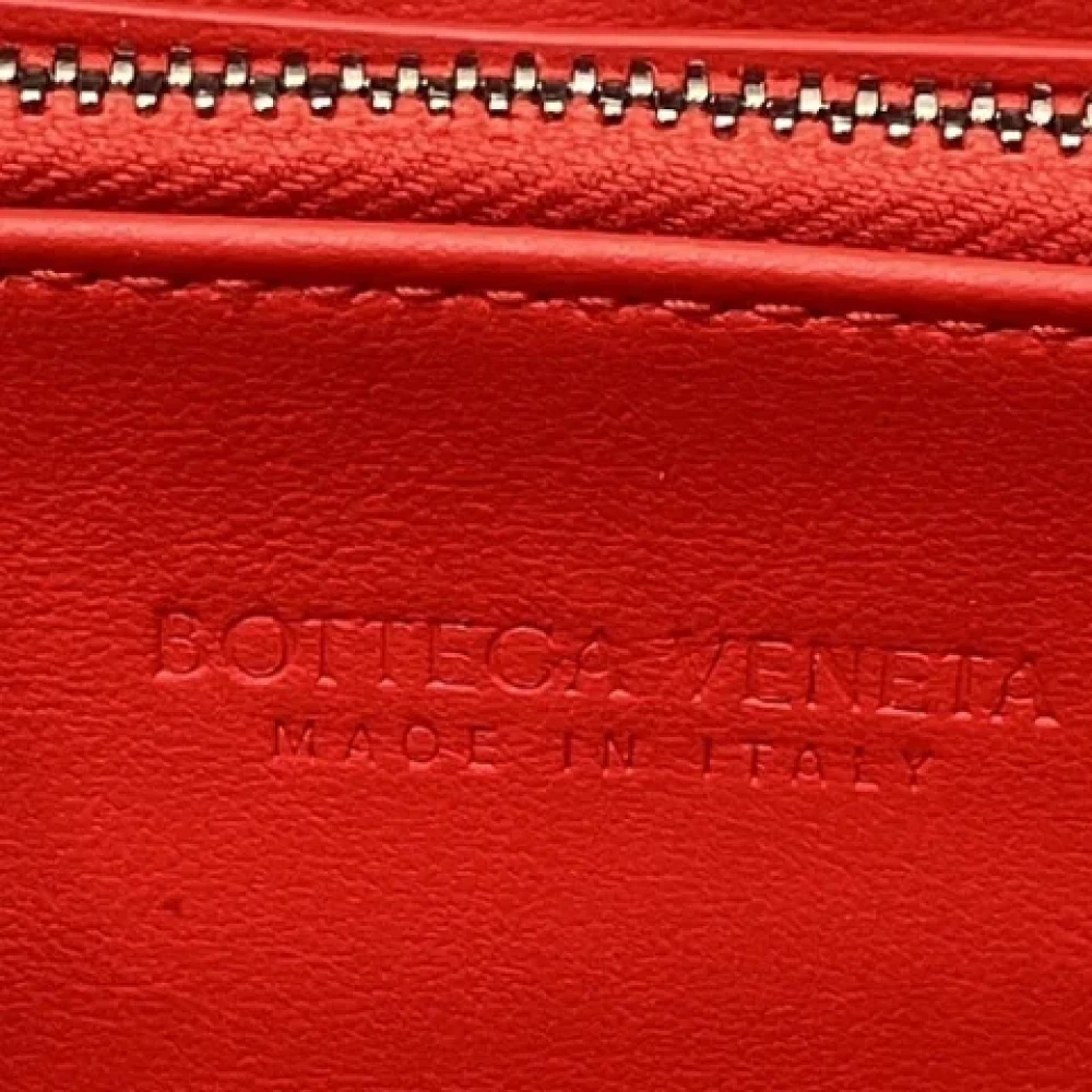 Bottega Veneta Vintage Pre-owned Cotton wallets Red Dames