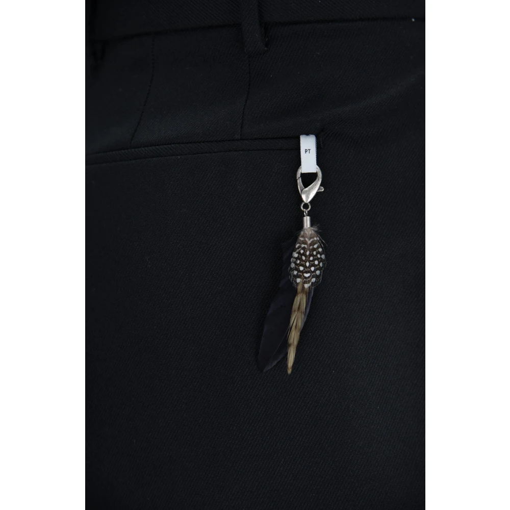PT Torino Heren wollen broek met knoop rits haak Black Heren