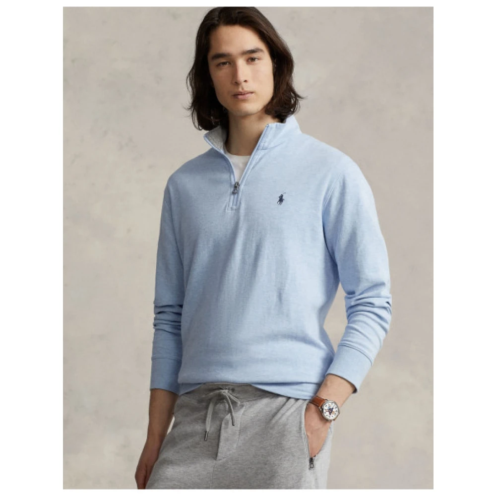 Polo Ralph Lauren Zachte half-zip trui Blue Heren