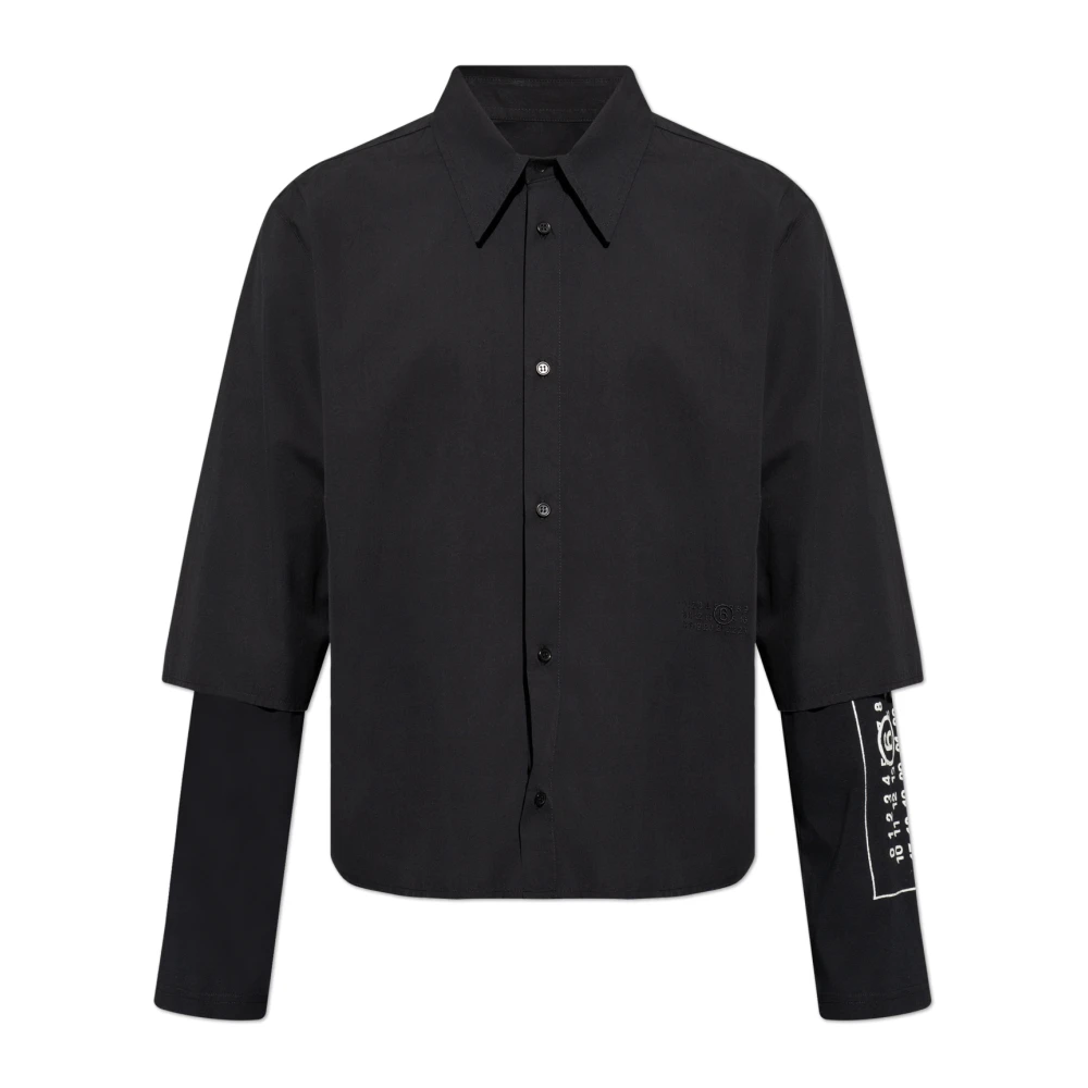 MM6 Maison Margiela Shirt met logo Black Heren