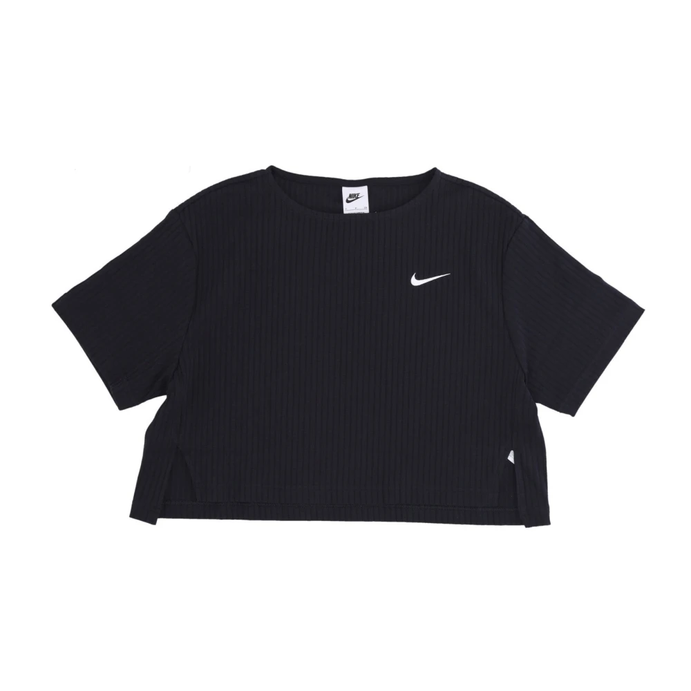 Nike Black Training T-Shirts & Tops, Female, L, Rib Jersey Top