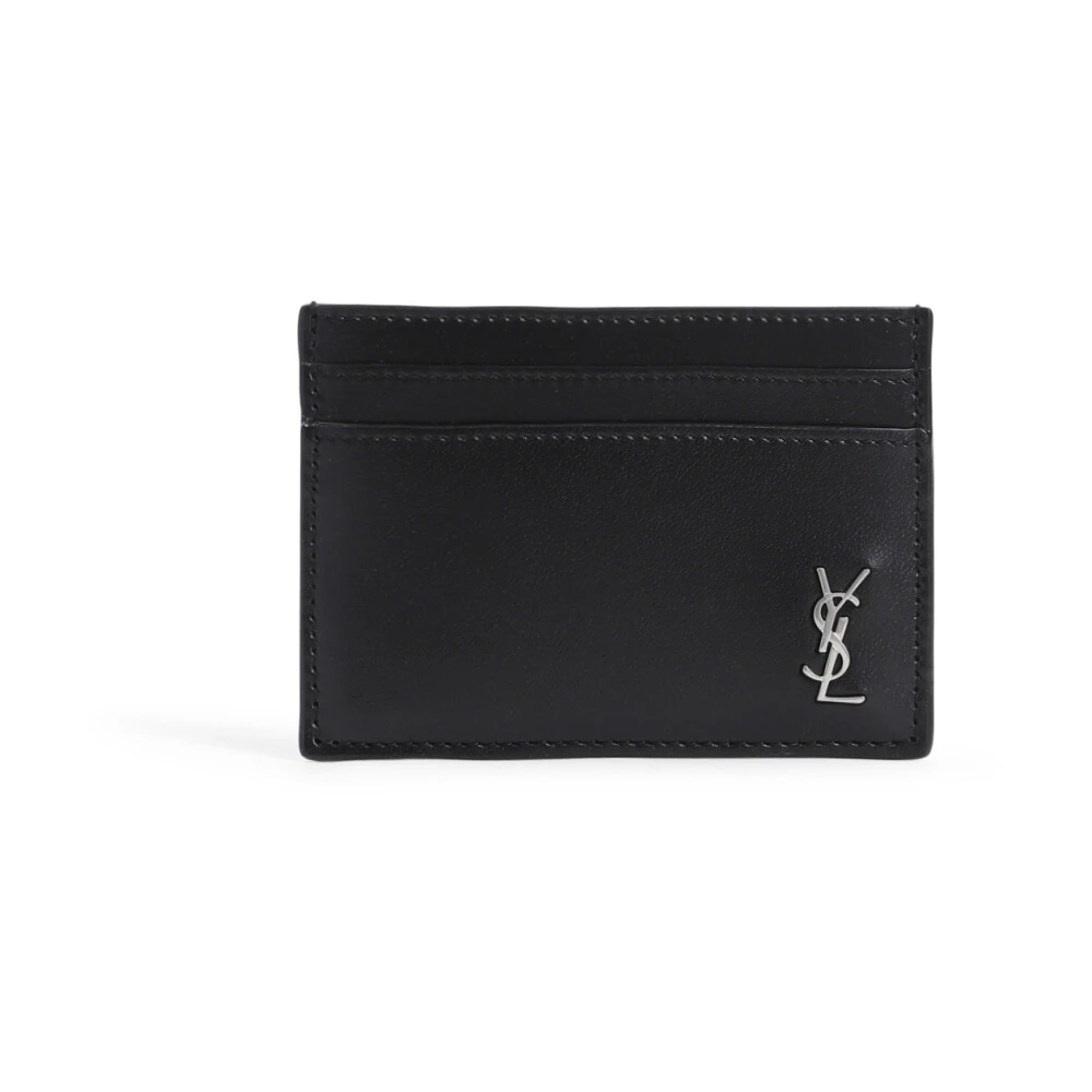 Saint Laurent Women's Black Tiny Cassandre Card Case