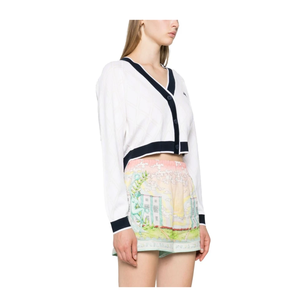 Casablanca Grafische Print Linnen Shorts Multicolor Dames