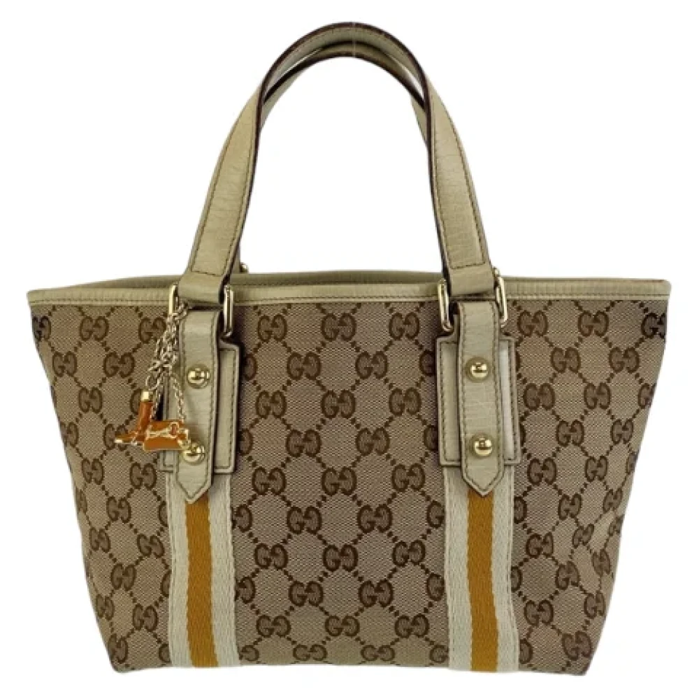 Gucci Vintage Pre-owned Canvas gucci-bags Beige Dames