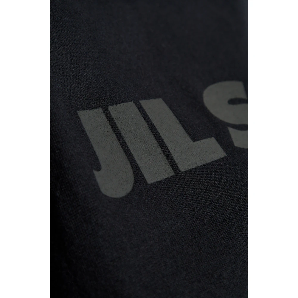 Jil Sander T-shirt met logo Black Dames