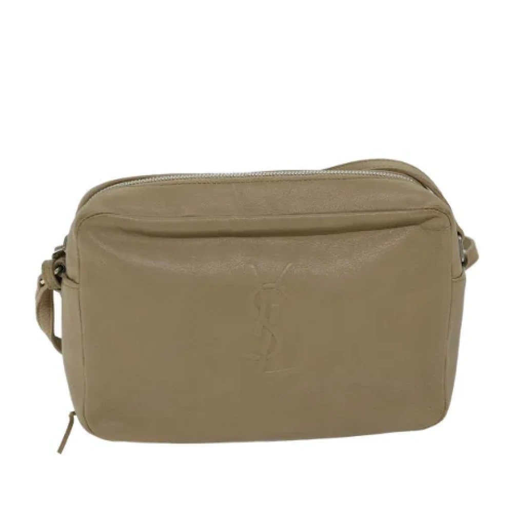 Yves Saint Laurent Vintage Pre-owned Leather shoulder-bags Beige Dames