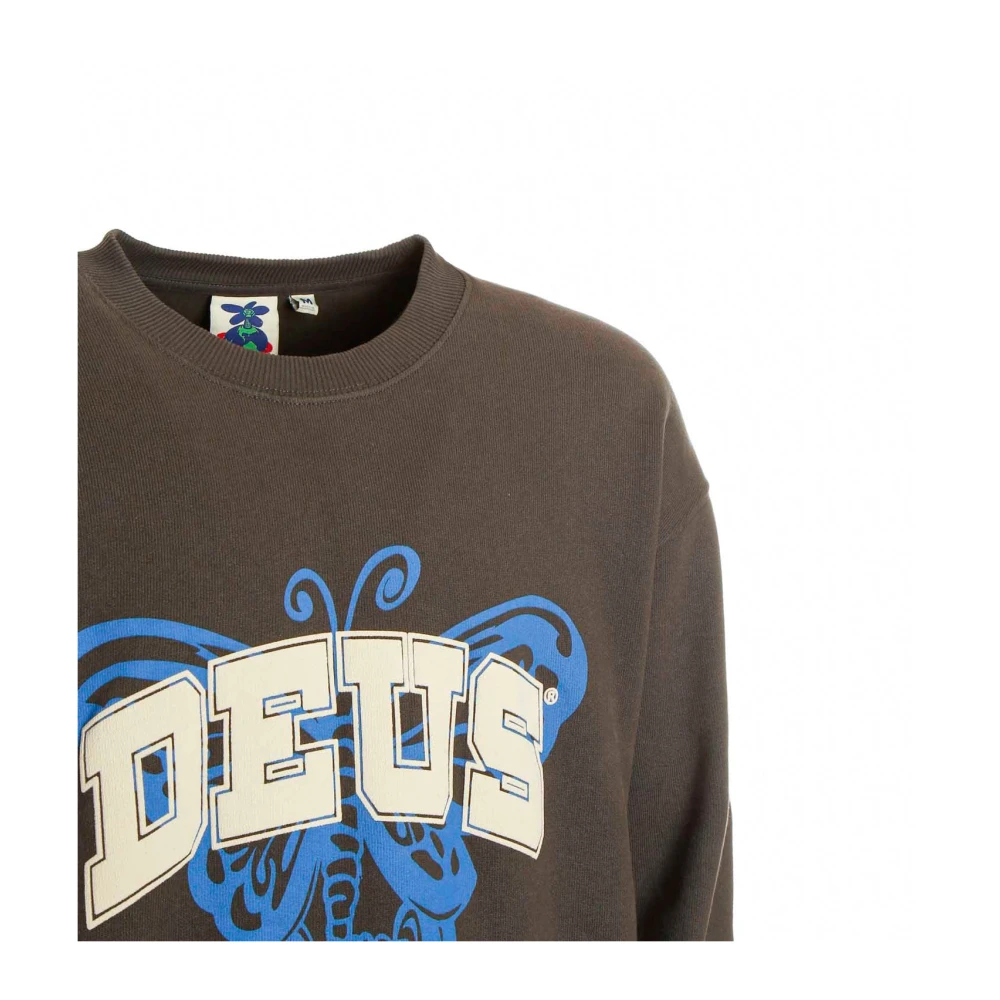 Deus Ex Machina Flight Fight Sweatshirt Relaxed Fit Gray Heren