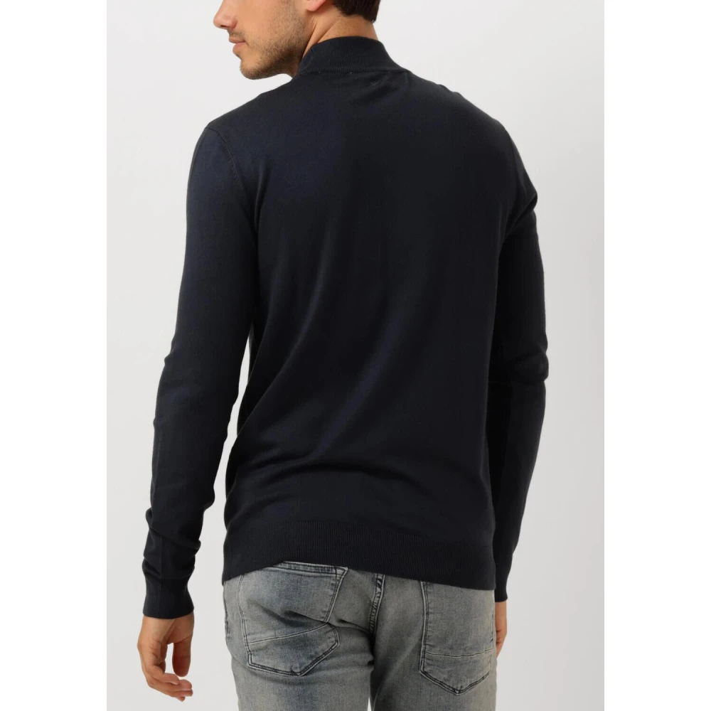 Pure Path Mockneck Sweater Essential Knit Blue Heren