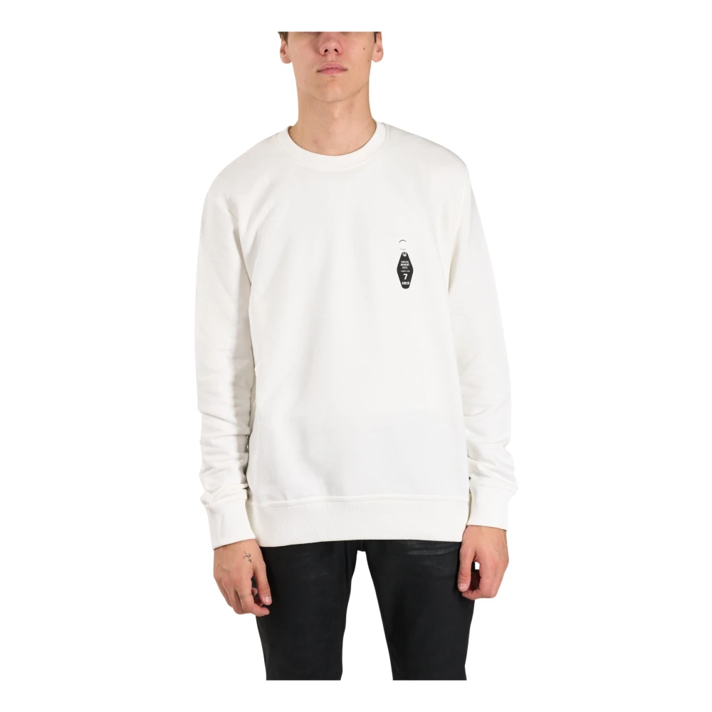 IH NOM UH NIT Chateau Sweatshirt met Front Print White Heren