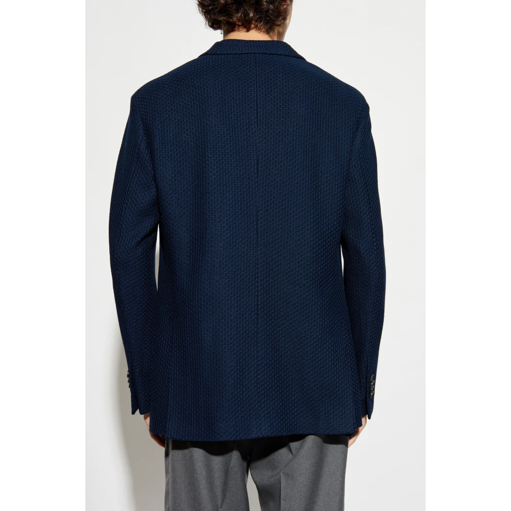 ETRO Katoenen blazer met gesloten revers Blue Heren