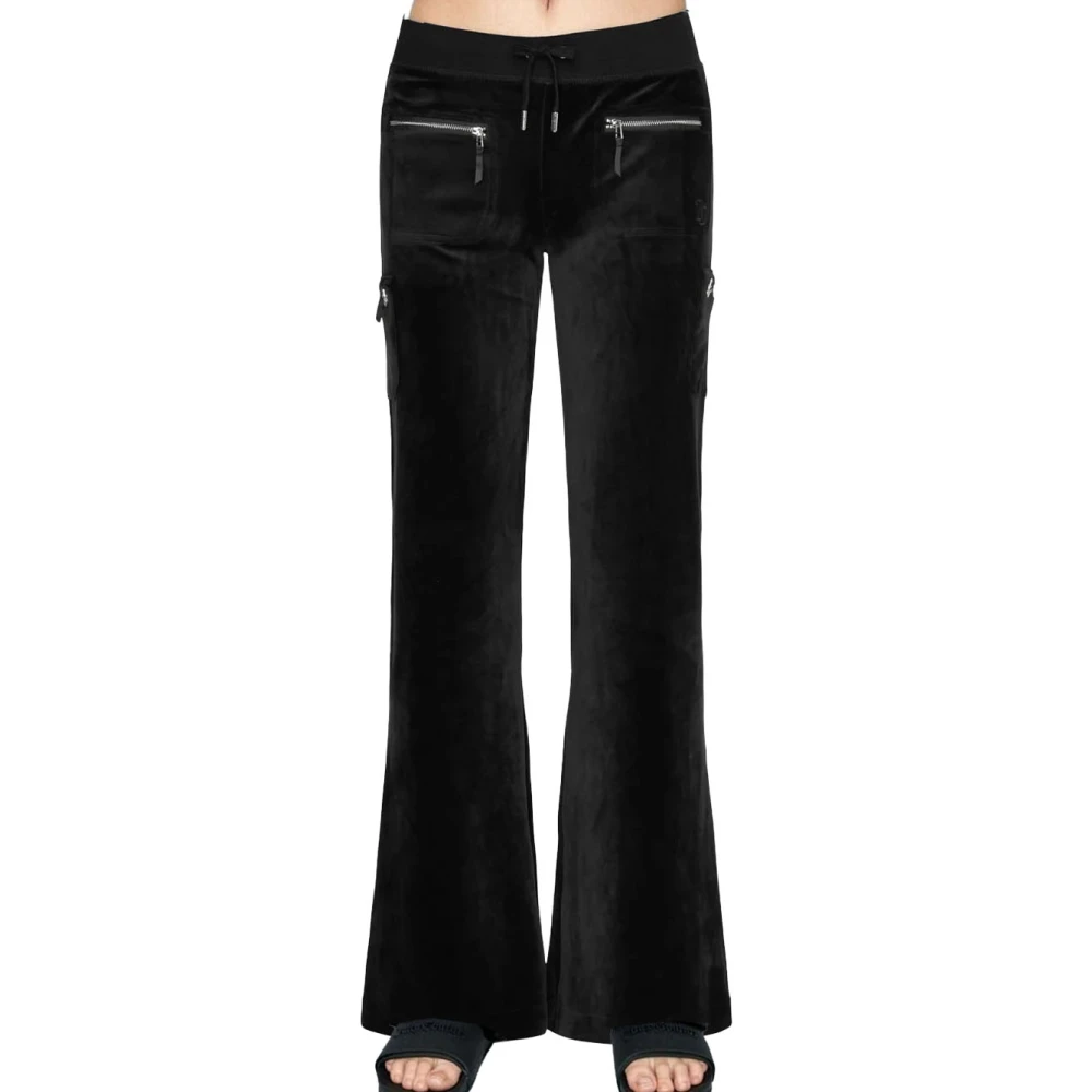 Juicy Couture Fluwelen Cargo Broek Polyester Mix Black Dames