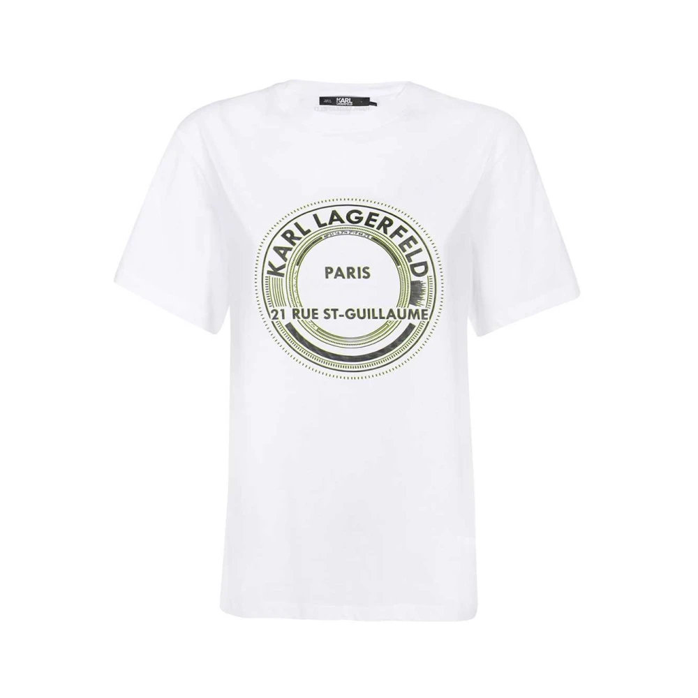 Karl Lagerfeld Bedrukt katoenen T-shirt White Dames