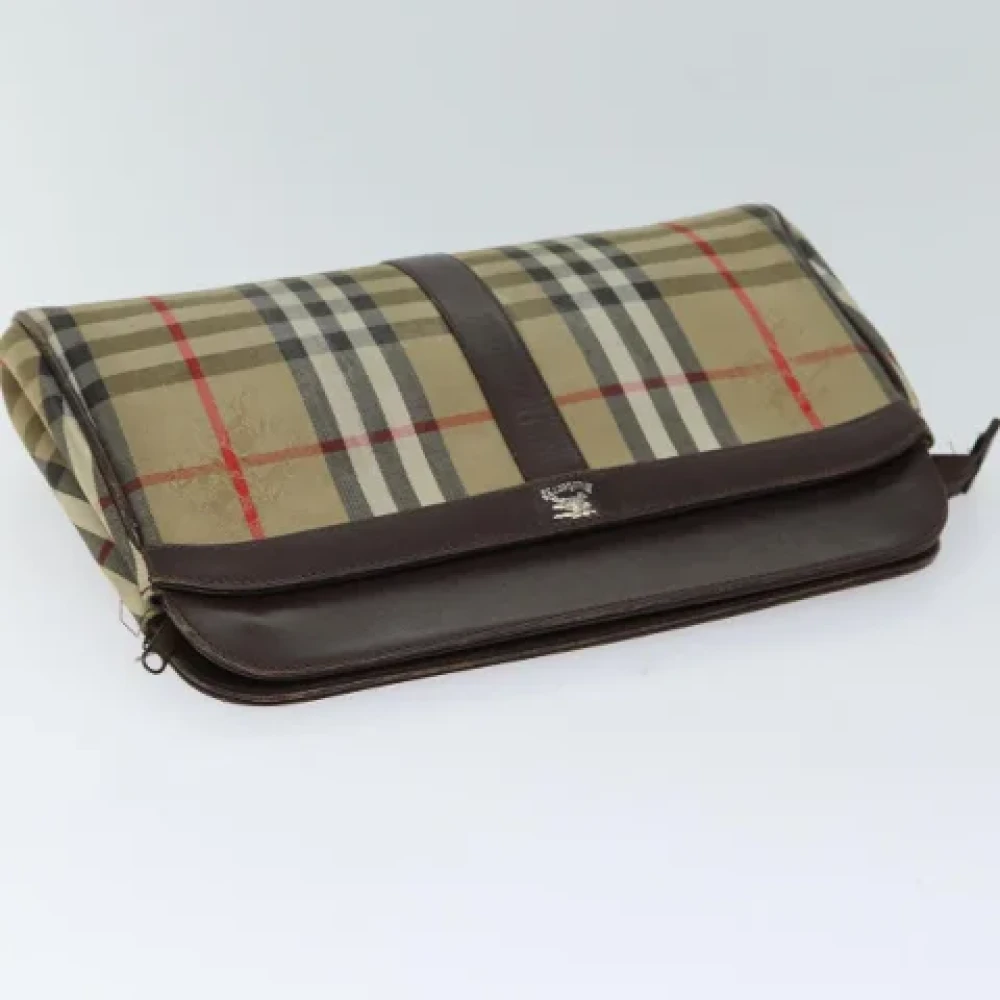 Burberry Vintage Pre-owned Canvas clutches Beige Dames
