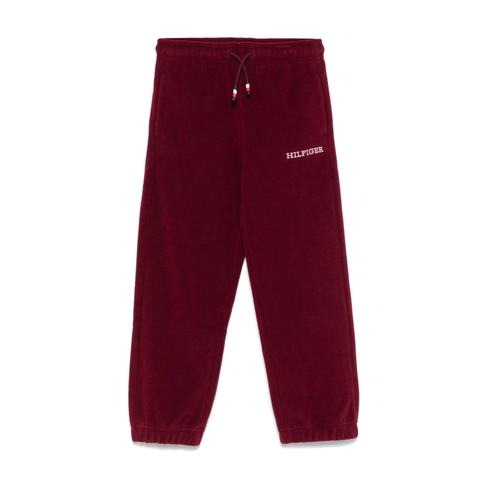 Tommy Hilfiger Burgundy Fleece Dragsko Byxor Red, Pojke