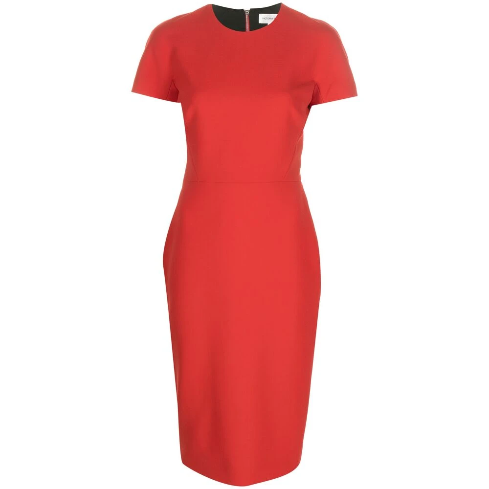 Victoria Beckham Rode Crepe Ronde Hals T-shirt Red Dames