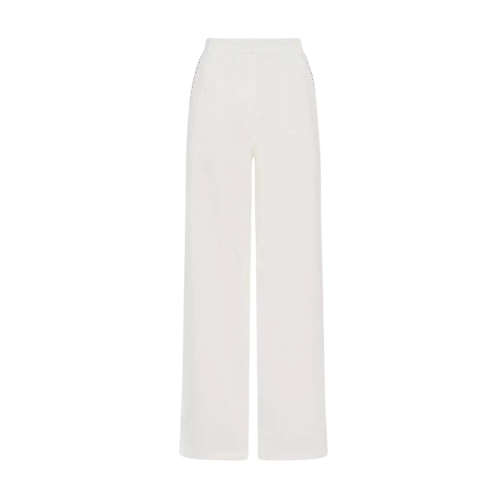Marysia Witte linnen broek met voorplooien White Dames