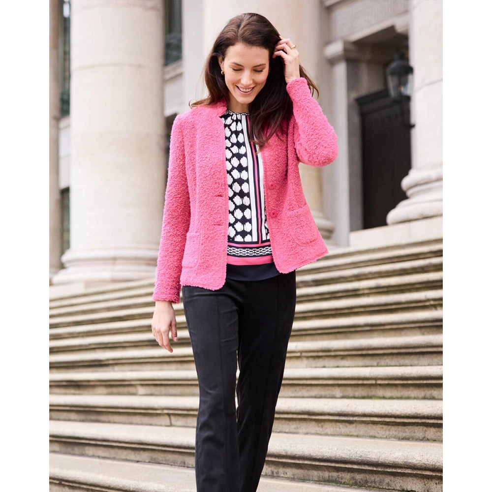Frank Walder Gebreide Blazer Pink Dames