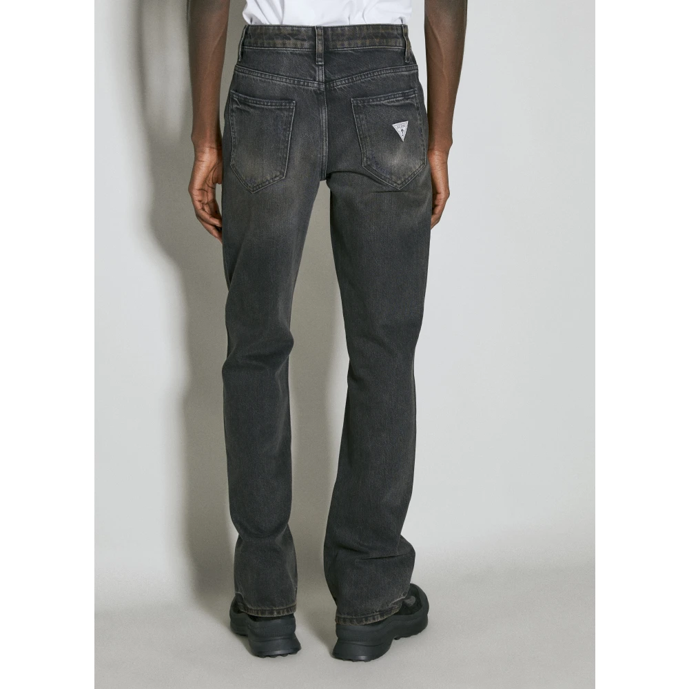 Guess Stained Denim Flare Pant Black Heren