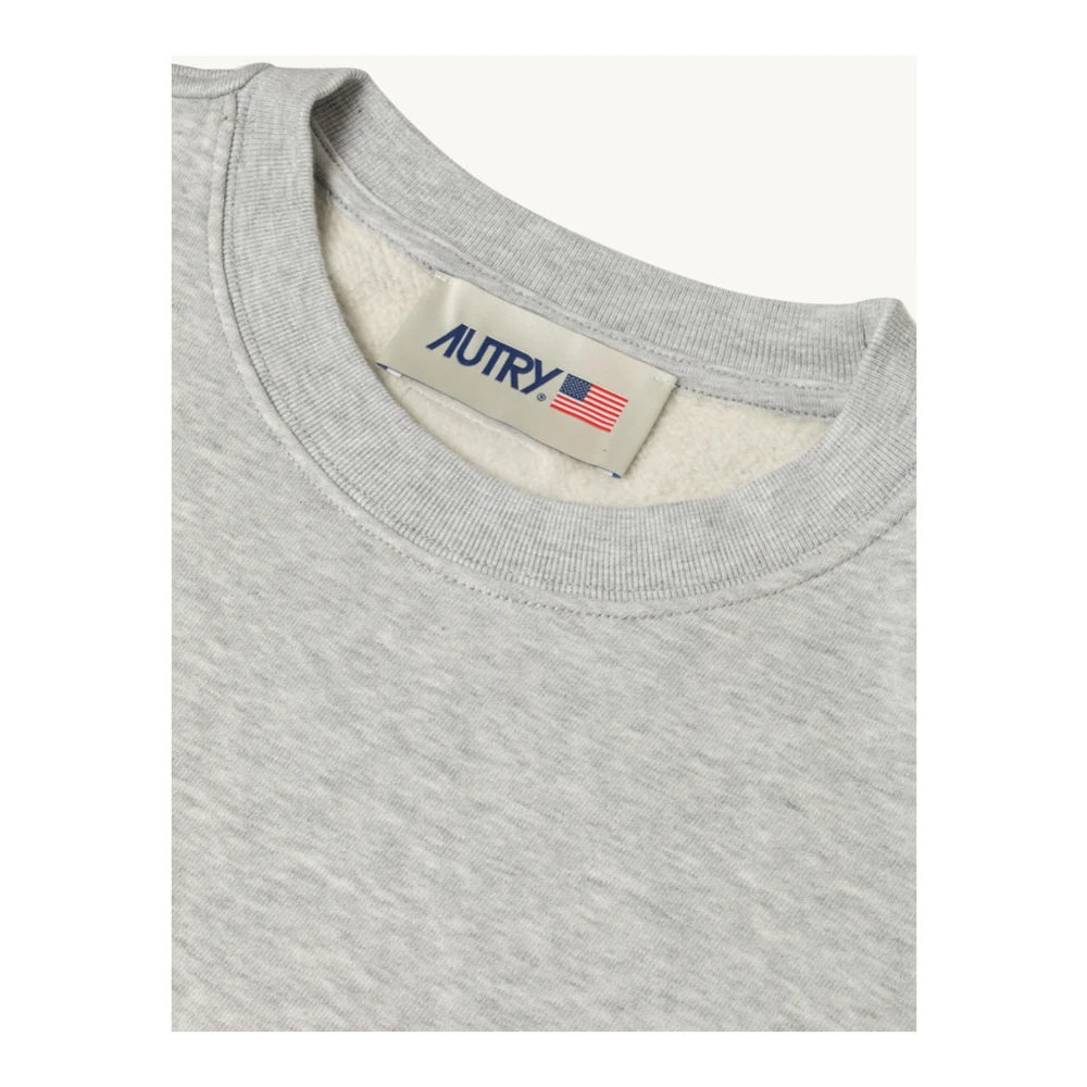 Autry Grijze Jersey Label Sweatshirt Gray Heren