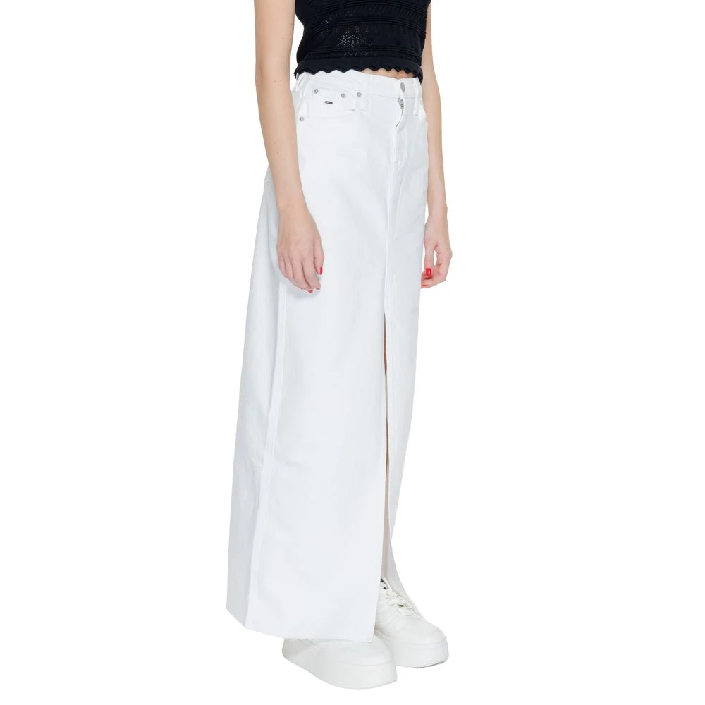 Tommy Jeans Katoenen Dames Lange Rok White Dames
