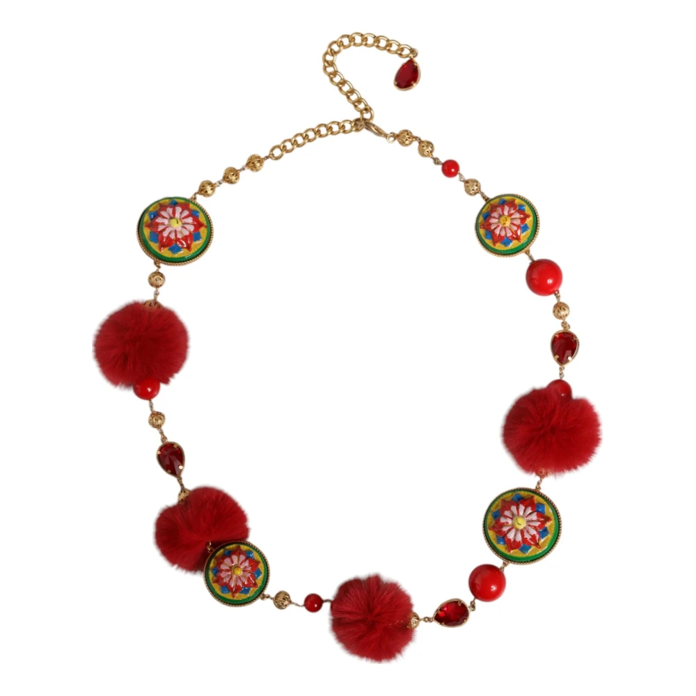 Dolce & Gabbana Multicolor Gold Fur Crystal Torero Belt - Female - Belts - One Size - Accessories