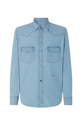 Premium Denim Western Skjorta