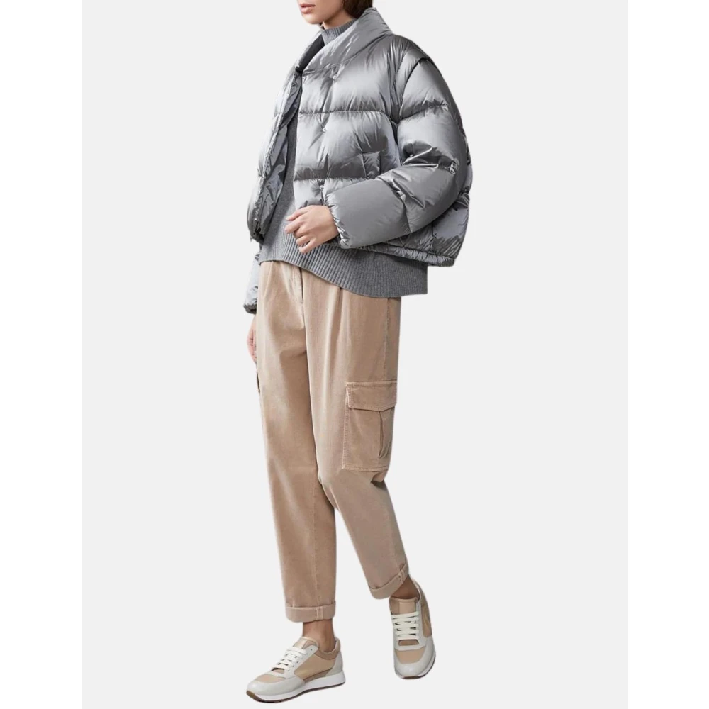 PESERICO Cargo broek met elastische taille Beige Dames