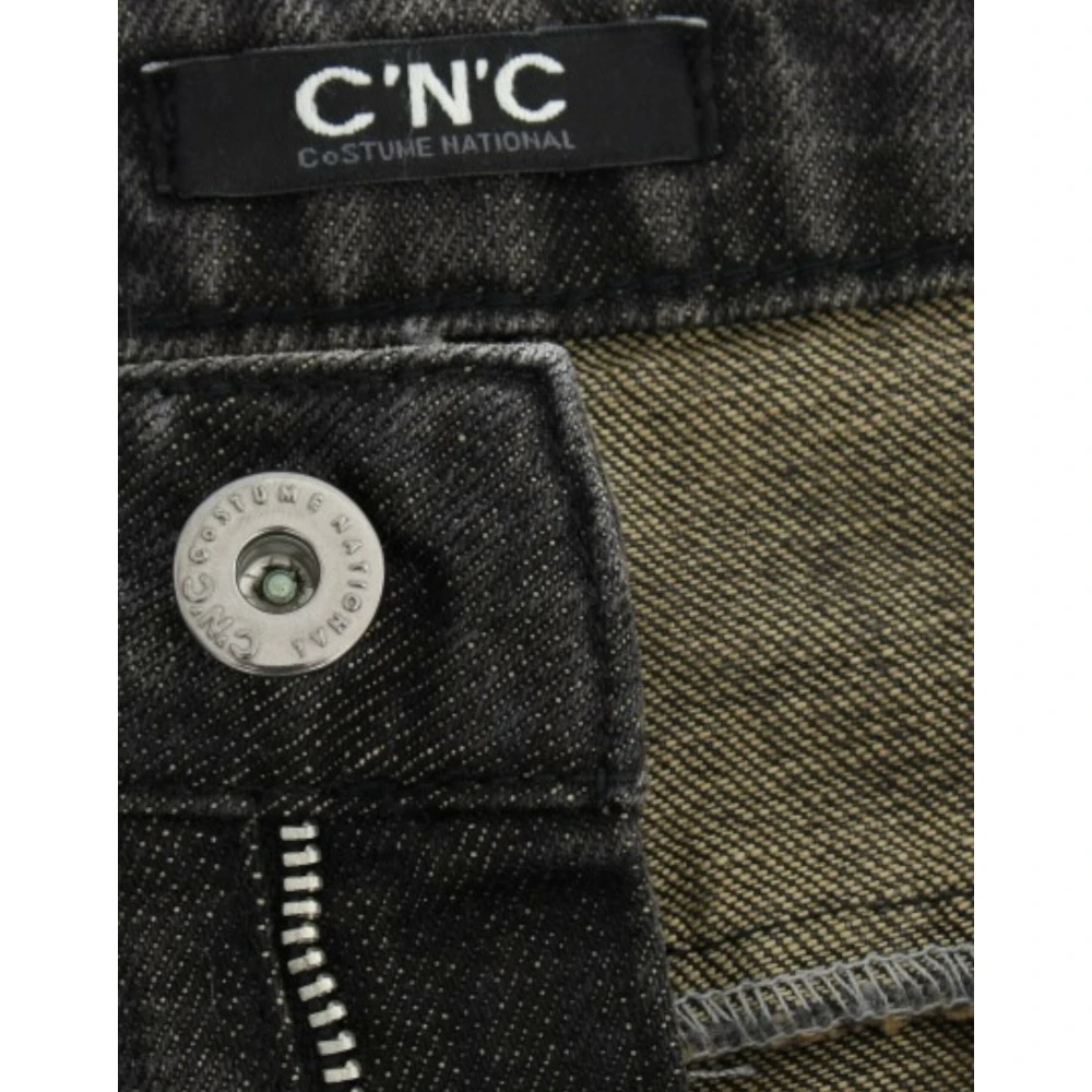 Costume National Grijze Straight Leg Distressed Jeans Gray Dames