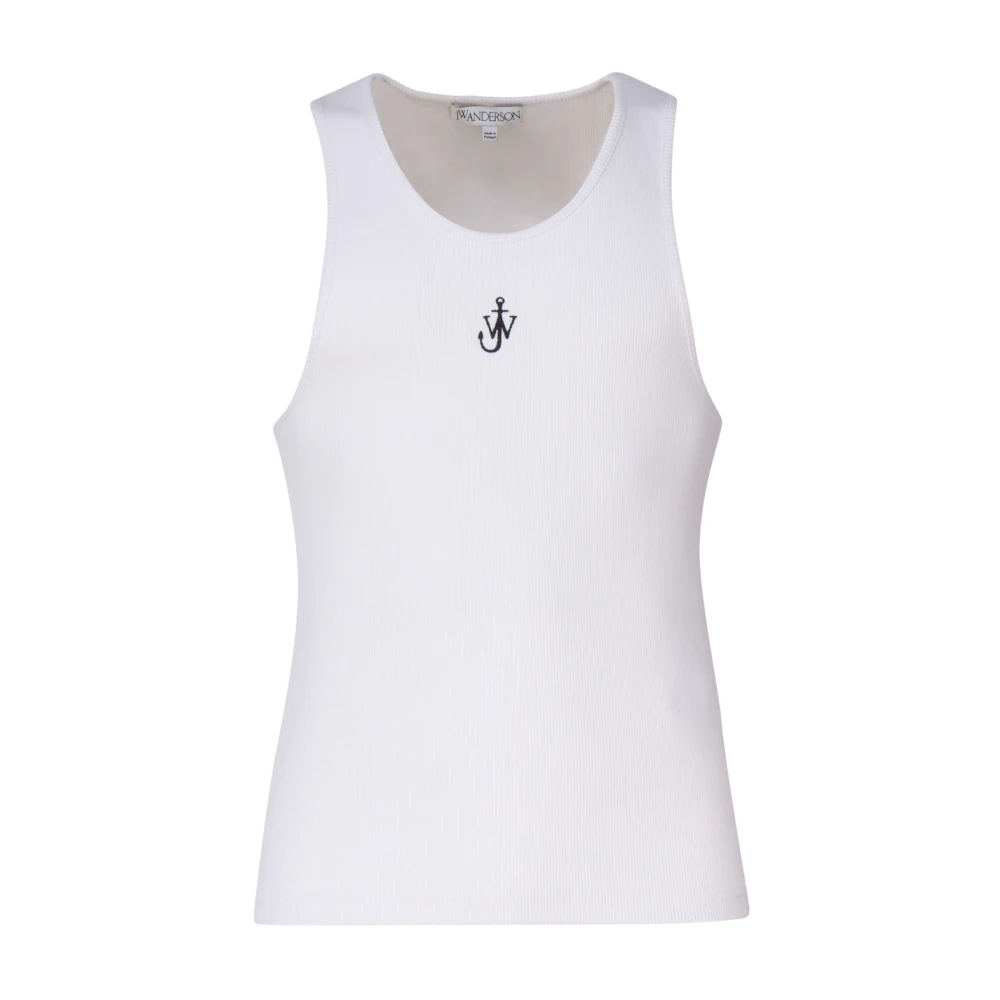 JW Anderson Witte Mouwloze Katoenen Trui White Heren