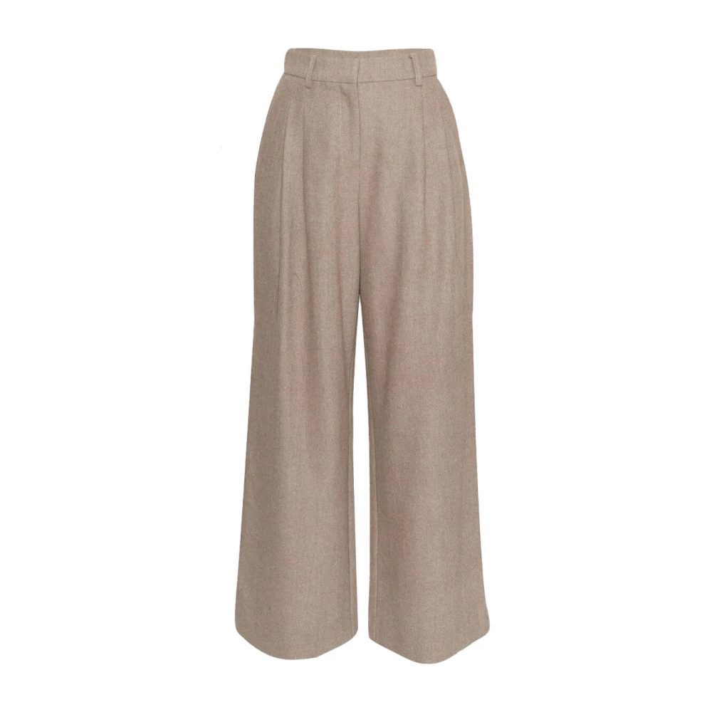 MSCH Copenhagen Wide leg stoffen broek met bandplooien model 'Jennabella'