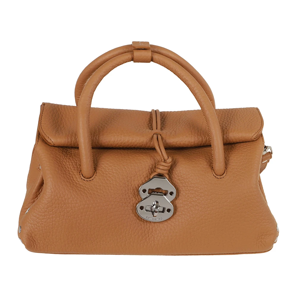Zanellato Bruine Schoudertas met Dubbel Compartiment Brown Dames