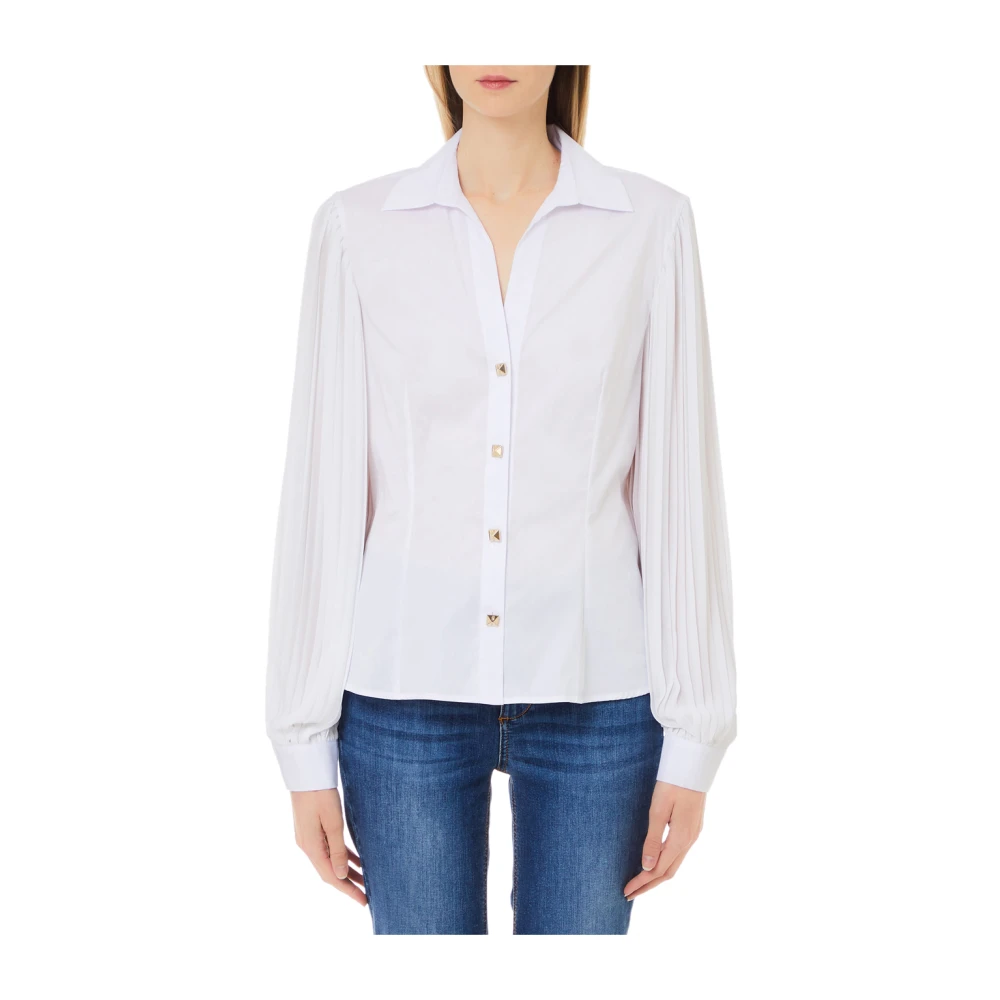 Liu Jo Witte Popeline Overhemd Lange Mouw White Dames