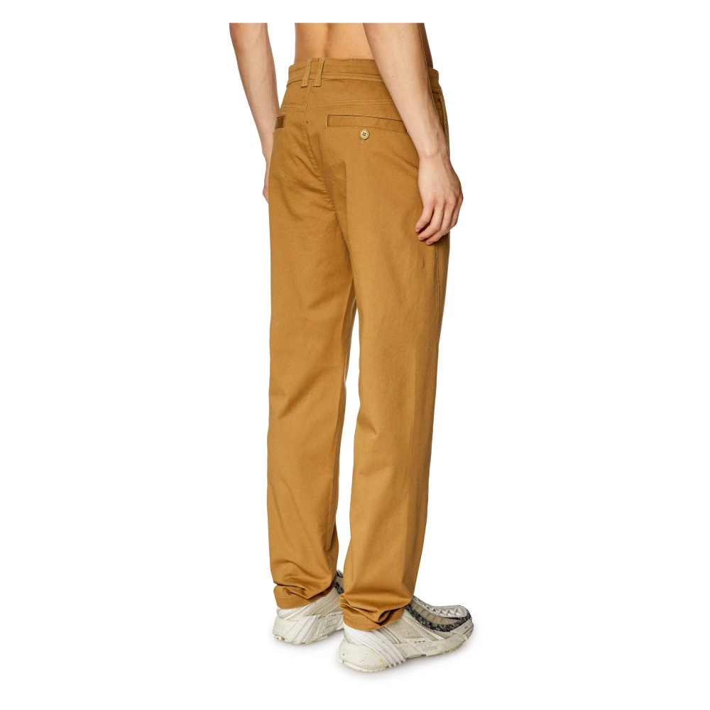 Diesel Chino pants in cotton gabardine Brown Heren