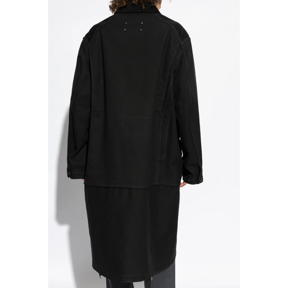 Maison Margiela Jas met corduroy inzetstukken Black Dames