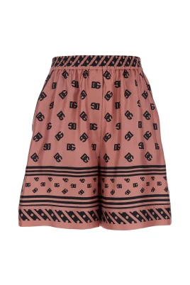 Rosa Silke Bermuda Shorts med DG Logo