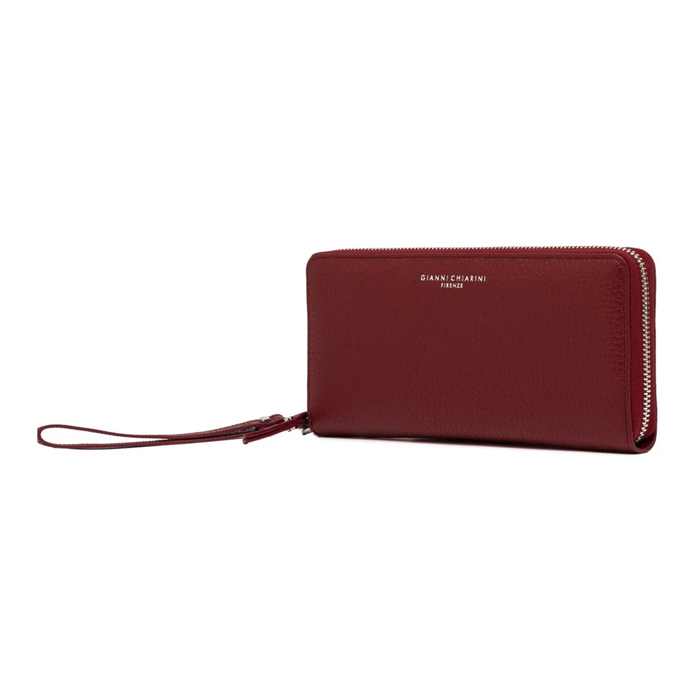 Gianni Chiarini Bourgondische Leren Portemonnee met Meerdere Compartimenten Red Dames