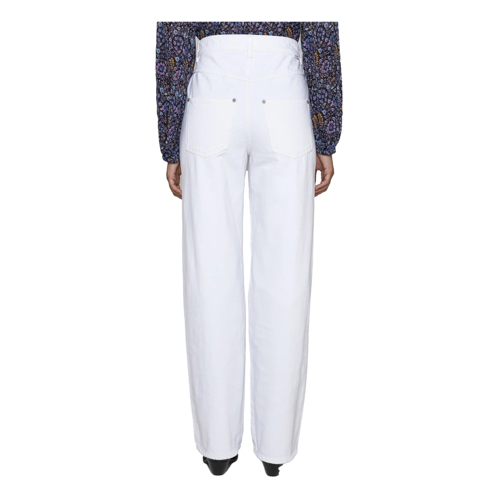 Isabel Marant Étoile Witte Straight-Leg Katoenen Jeans White Dames