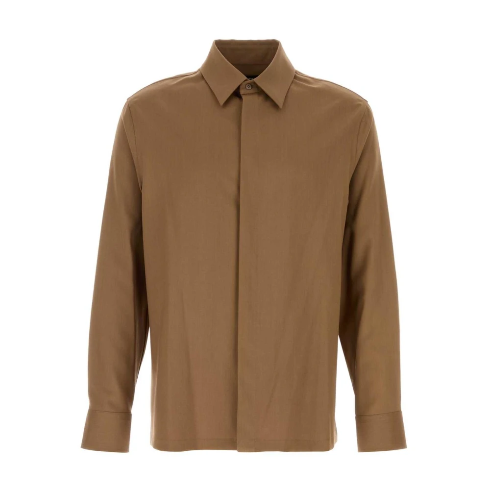 Fendi Herren Braun Wollhemd