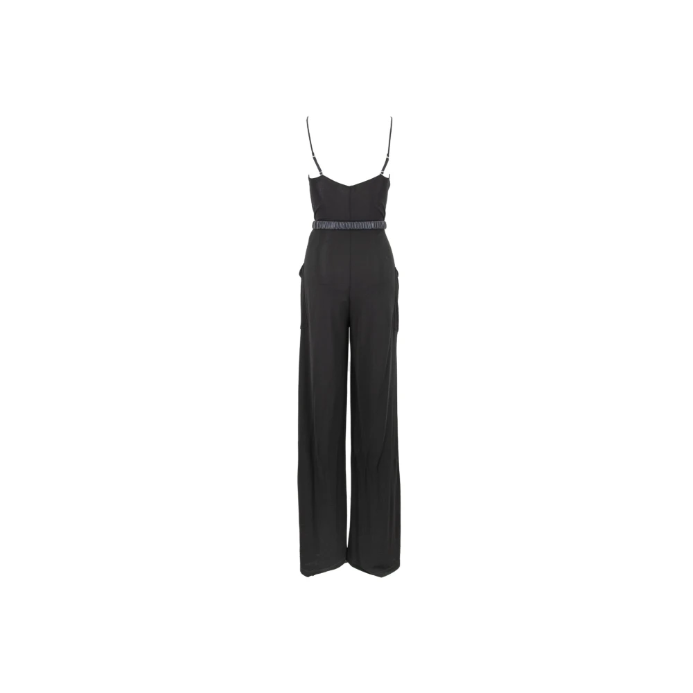 Elisabetta Franchi Chique Viscose Jumpsuit met Riem Black Dames