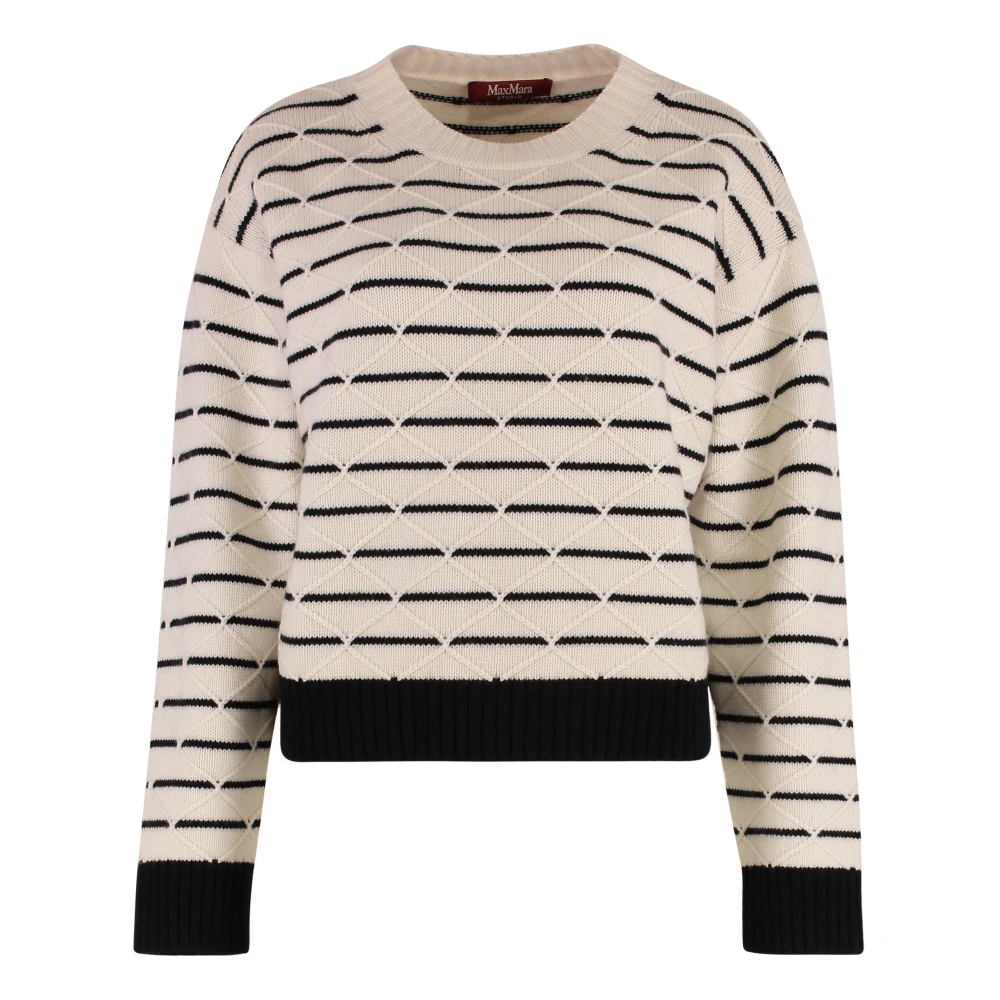 Max Mara Studio Women's White Gettone Wool And Cashmere Sweater