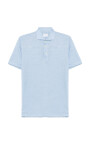 polo-en-lin-court-bleu