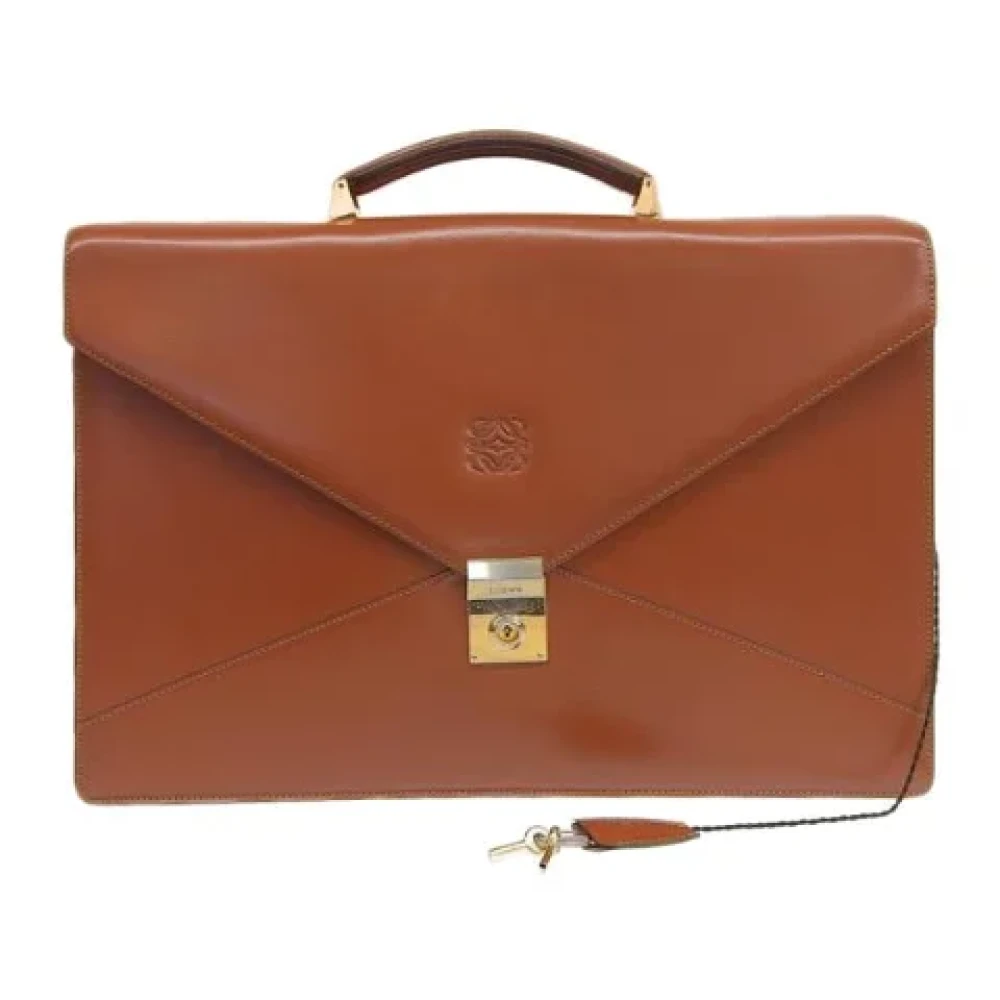Loewe Pre-owned Leather briefcases Brown Dames